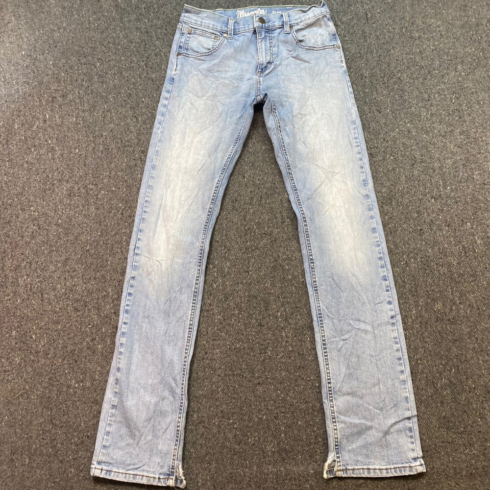 Wrangler Retro Slim Straight Jeans Sz 30 Mens Light Blue Western Skater 88MWZME
